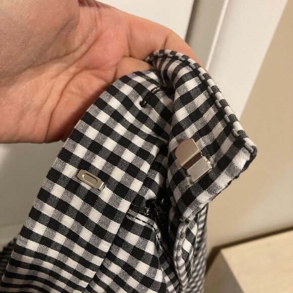 # 152 Lauren Ralph Lauren Black and White Small Check Pants, Size 14 - Picture 8 of 9